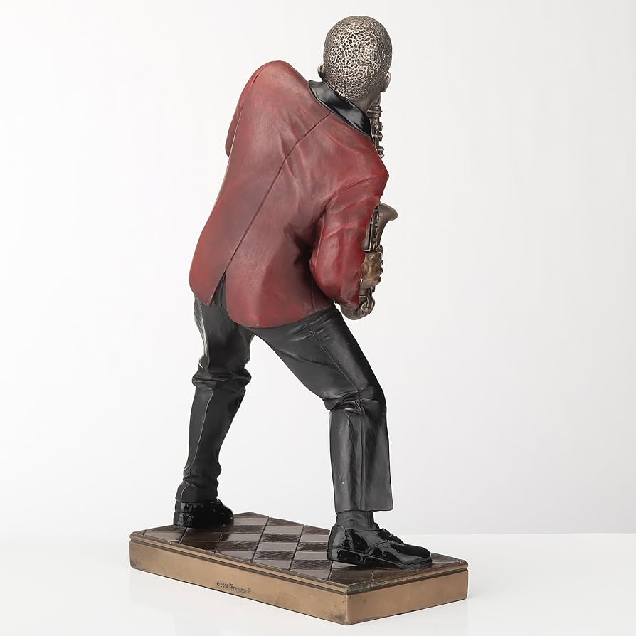 Amazon.co.jp: ブロンズジャズ男性アルトサックス奏者彫刻